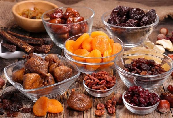 Different dried fruits and nuts