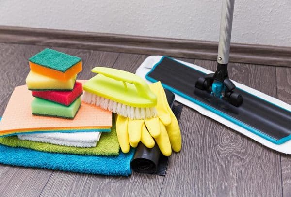 Brushes and rags for cleaning