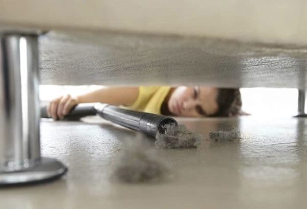 cleaning the house