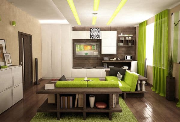 The color scheme in the interior
