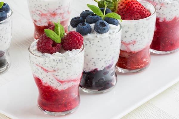 Chia seeds in yogurt