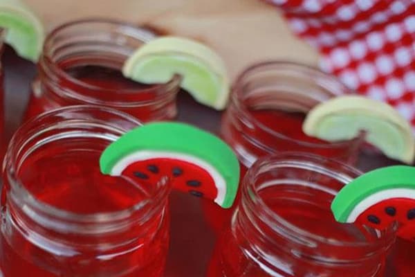 Fruit jelly in baby food jars