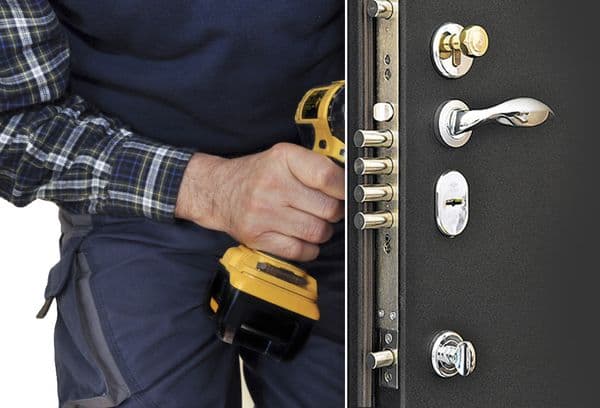 Drilling a lock in the doorway