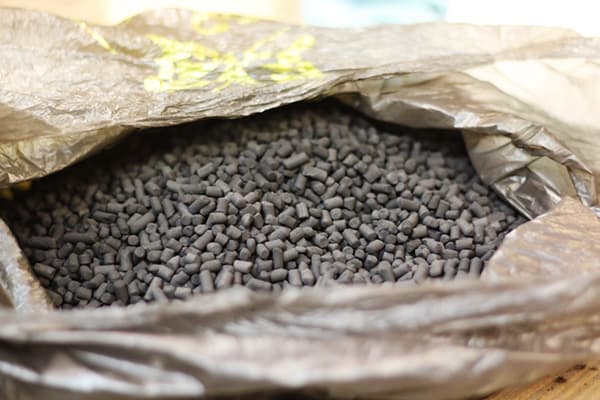 Granular charcoal for hoods