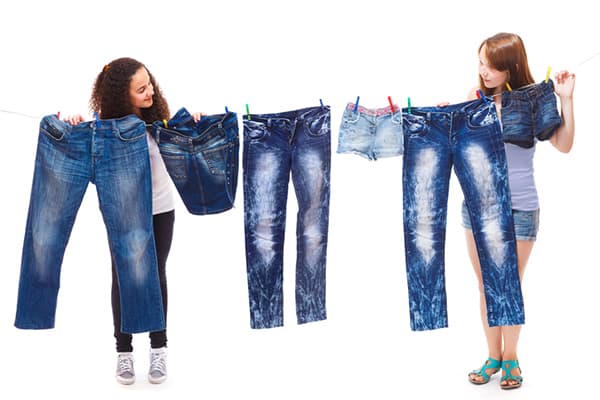 Girls washed jeans