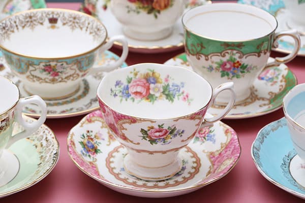Porcelain cups and saucers