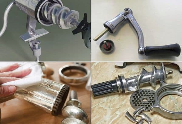 Dismantling and storage of the meat grinder