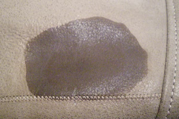 Silicone stain on eco leather armchair