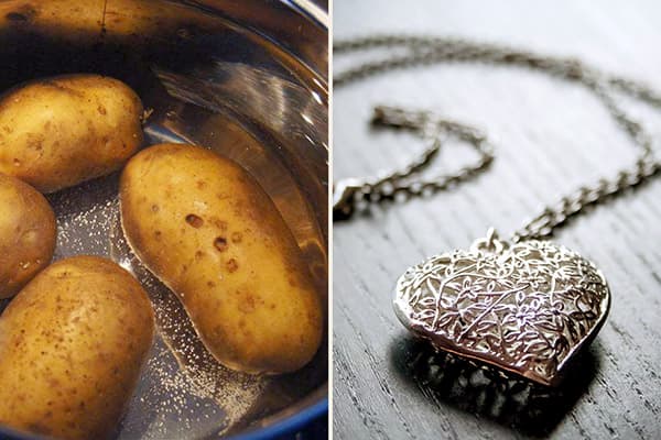 Potato broth for cleaning silver