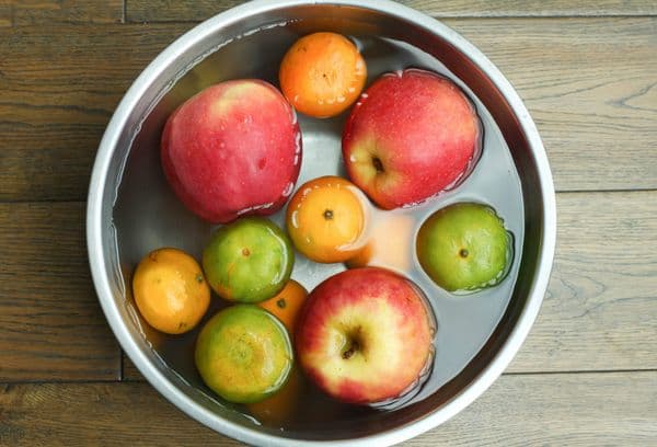 Soaked fruit in water