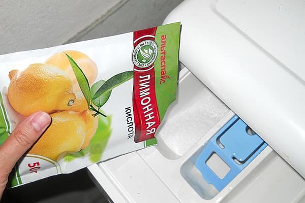 Adding citric acid to the washing machine
