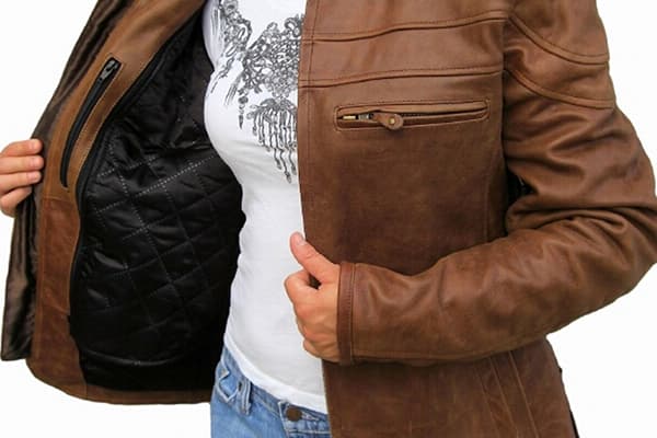 Black lined leather jacket