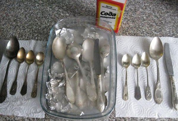 silver spoon cleaning soda