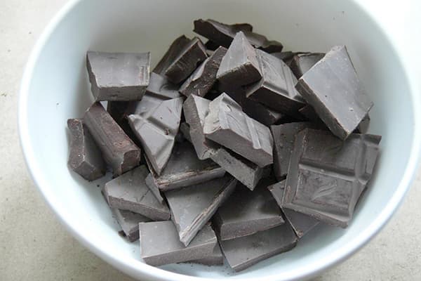 Chocolate with a white coating