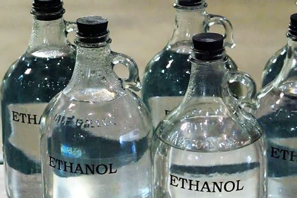 Glass Bottles with Ethanol