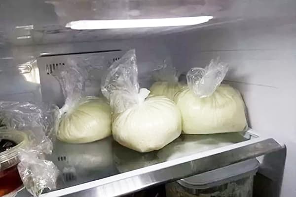 The dough in the refrigerator
