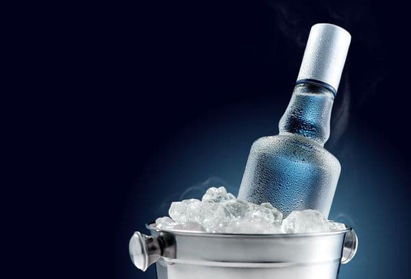 bottle in ice bucket