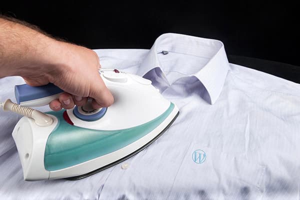 Ironing men's shirt
