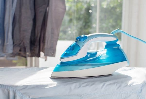 Ironing a white shirt