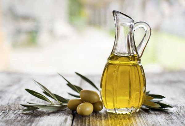 Olive oil on the table
