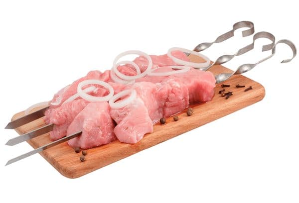 Raw skewers on skewers