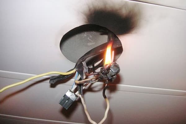 The wiring lit up