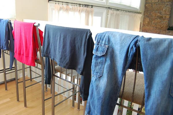Drying clothes at home