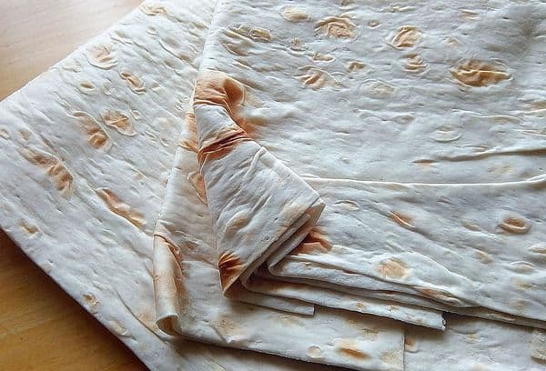 Fresh thin pita bread