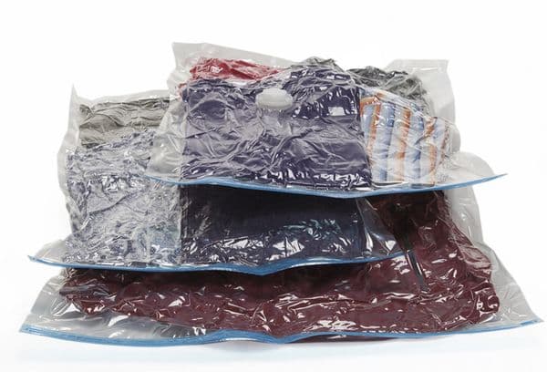 Winter clothes in bags