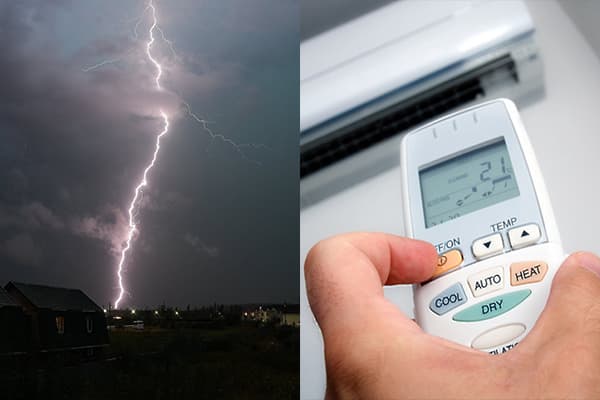 Gaisa kondicionētāja izslēgšana negaisa laikā