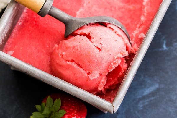 Strawberry sorbet