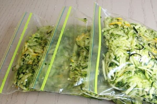 Grated zucchini for fritters