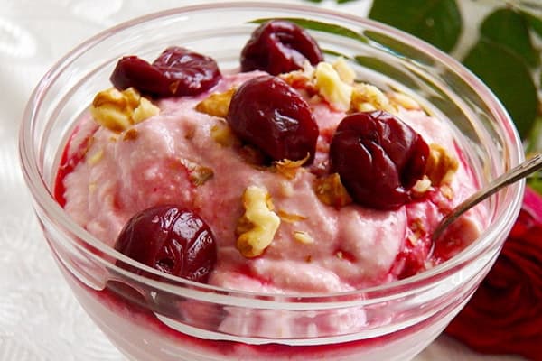 Frozen cherry dessert