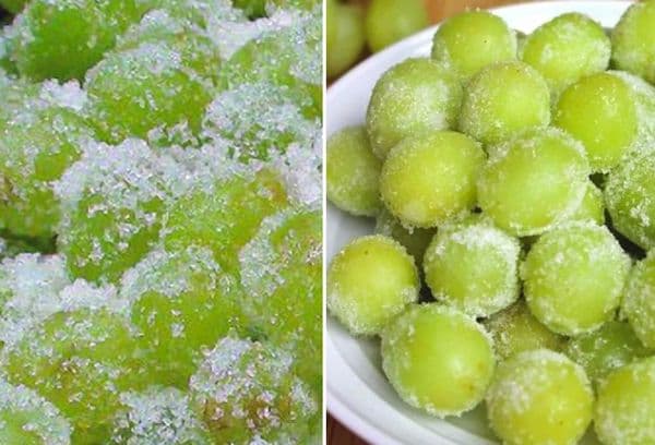 Grapes in sugar