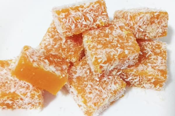 Candied melon in coconut