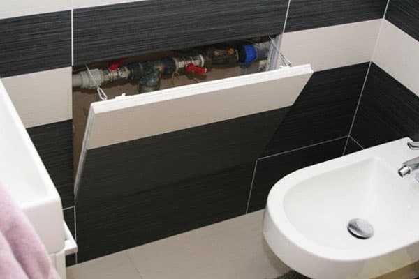 Technical hatch under the bathroom