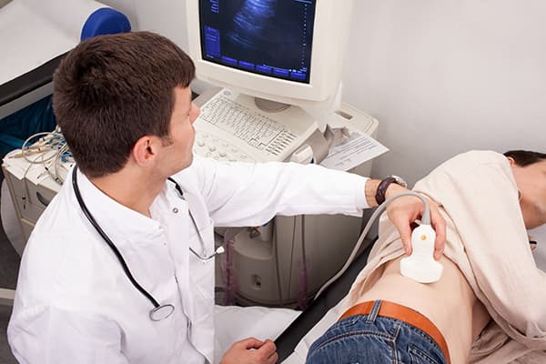 Ultrasound of the kidneys with pyelonephritis