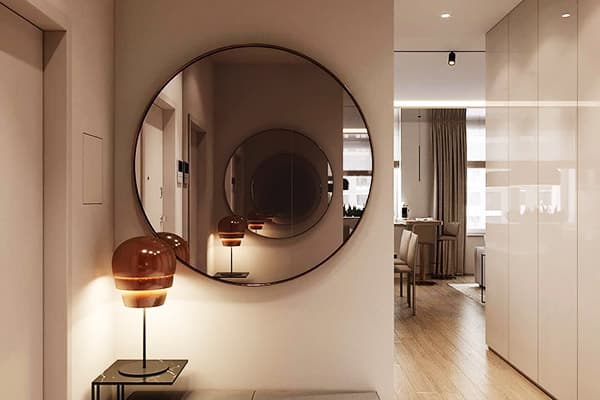 Mirror opposite the mirror in the hallway