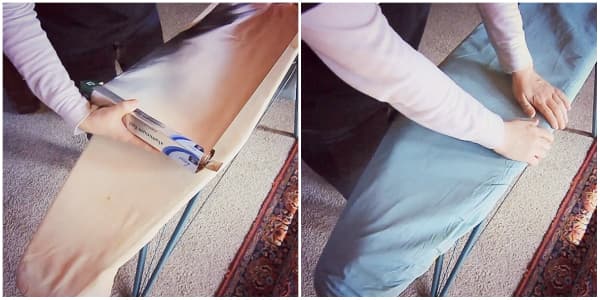 Foil on an ironing board