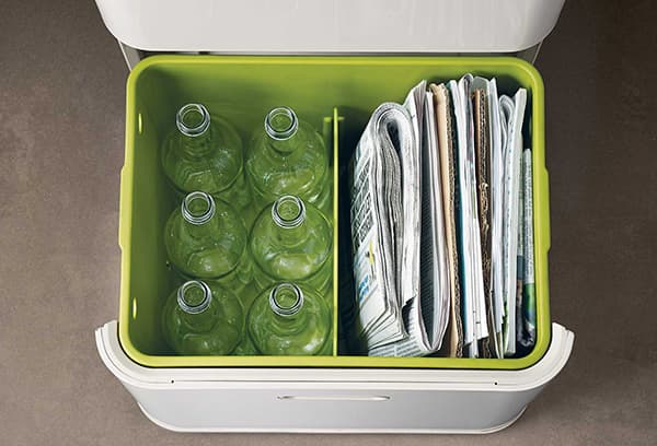 Glass and paper storage container