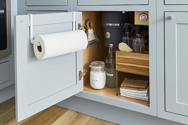 Storage organization under the kitchen sink
