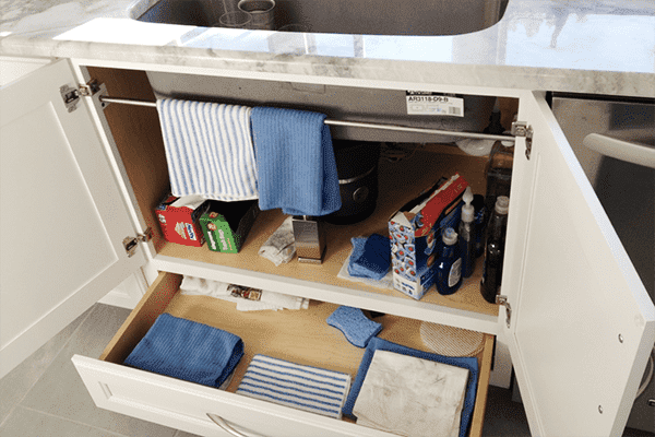 Railing under the kitchen sink