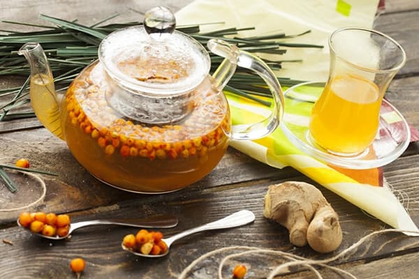 Tea with sea buckthorn and spices
