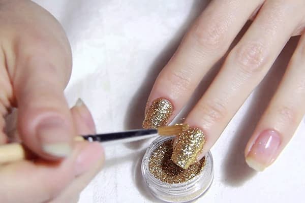 Glitter on nails