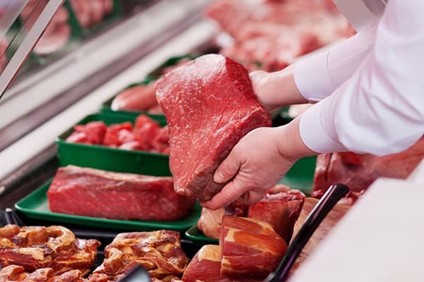 The choice of meat in the store