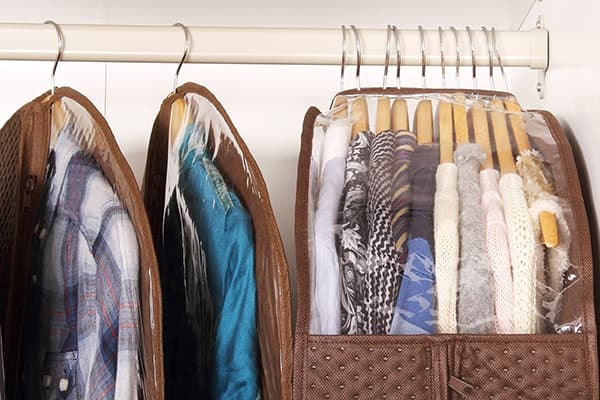 Storage of clothes in covers