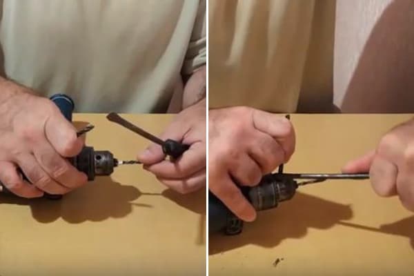 Urbšanas patronas izkraušana ar urbi un skrūvgriezi