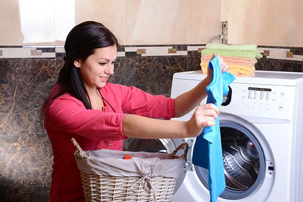 Woman is happy with the result of washing
