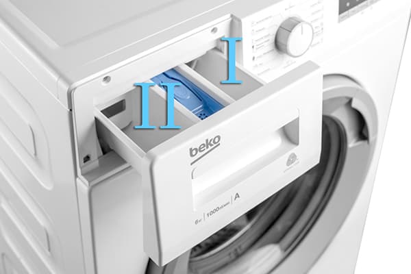 Main and prewash compartments