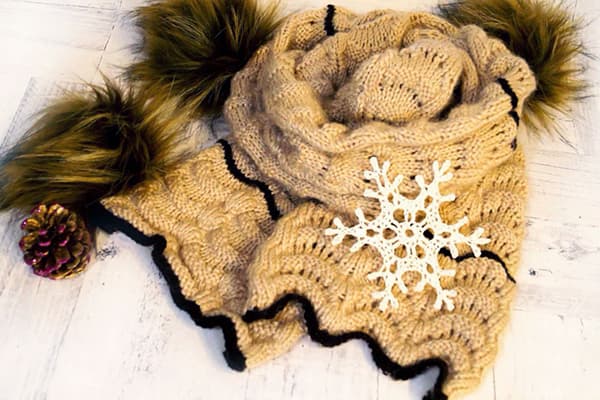 Snowflake on a Woolen Scarf
